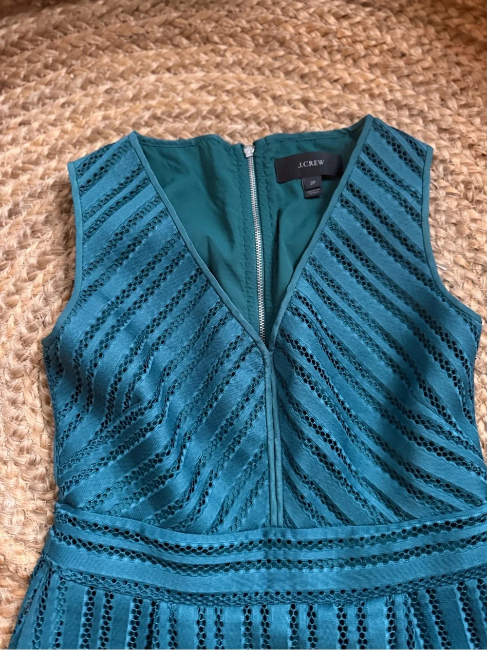 J Crew Teal sleeveless midi dress